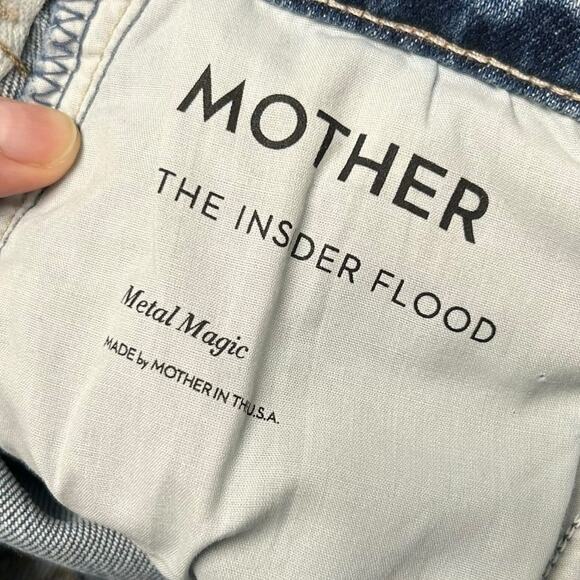 NWT Mother Superior Metal Magic Insider Flood Studded Denim Jeans Womens 24 / 2 - Picture 7 of 10